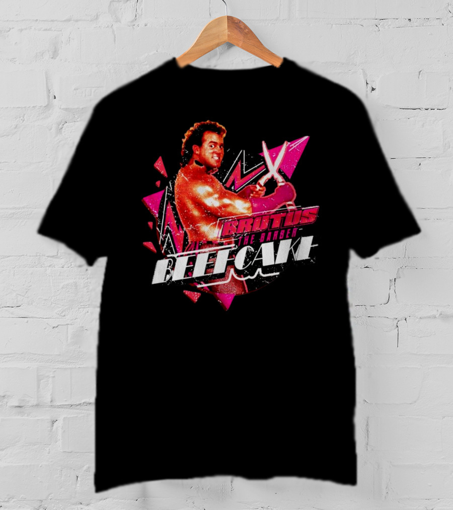 Brutus The Barber Beefcake Wrestling Icon Holding Scissors T-Shirt