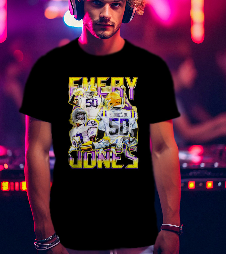 Emery Jones Jr. 50 LSU Tigers Football T-Shirt