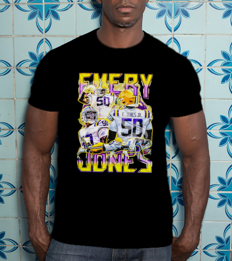 Emery Jones Jr. 50 LSU Tigers Football T-Shirt
