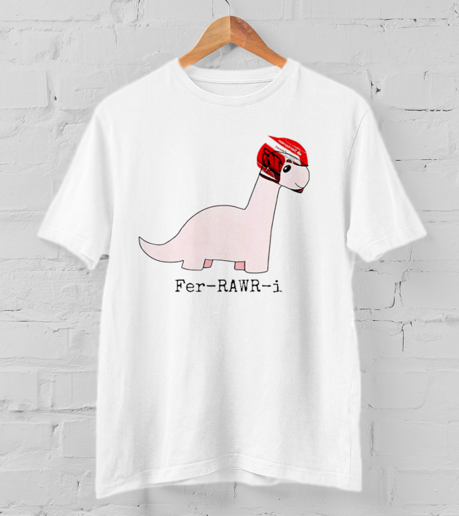 Fer-Rawr-i Dino With Racing Helmet T-Shirt