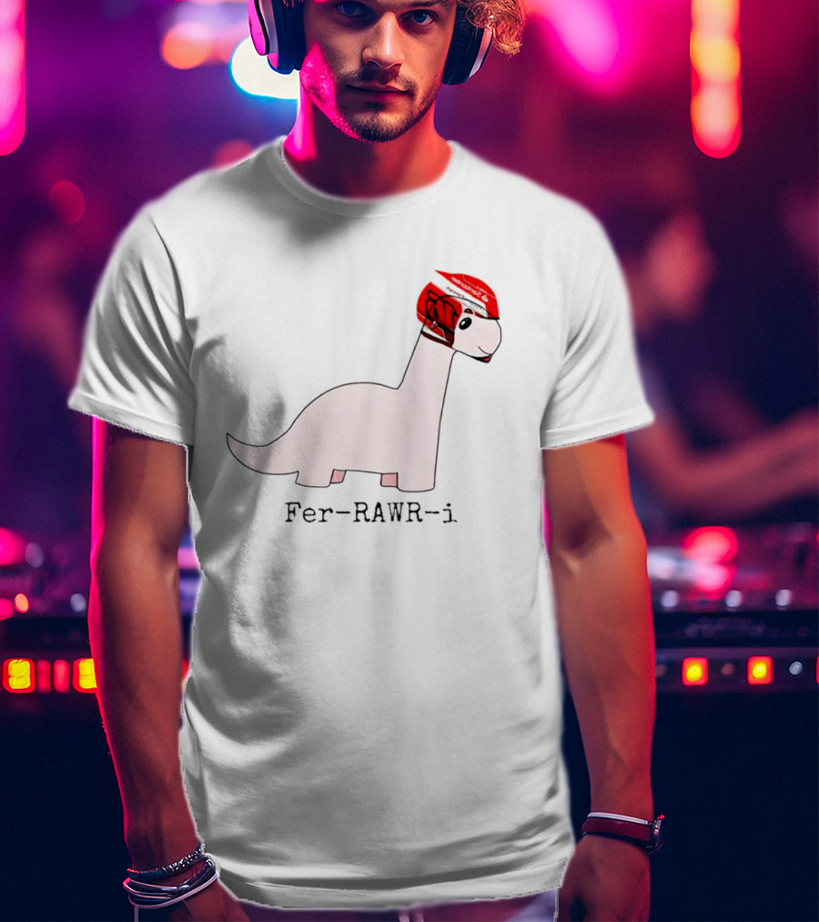Fer-Rawr-i Dino With Racing Helmet T-Shirt