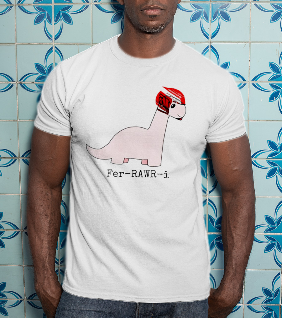 Fer-Rawr-i Dino With Racing Helmet T-Shirt