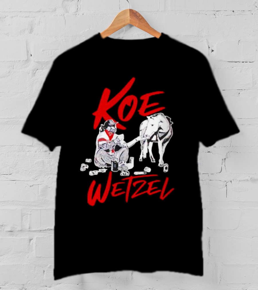 Koe Wetzel Feeding Horse Surrounded By Cans T-Shirt