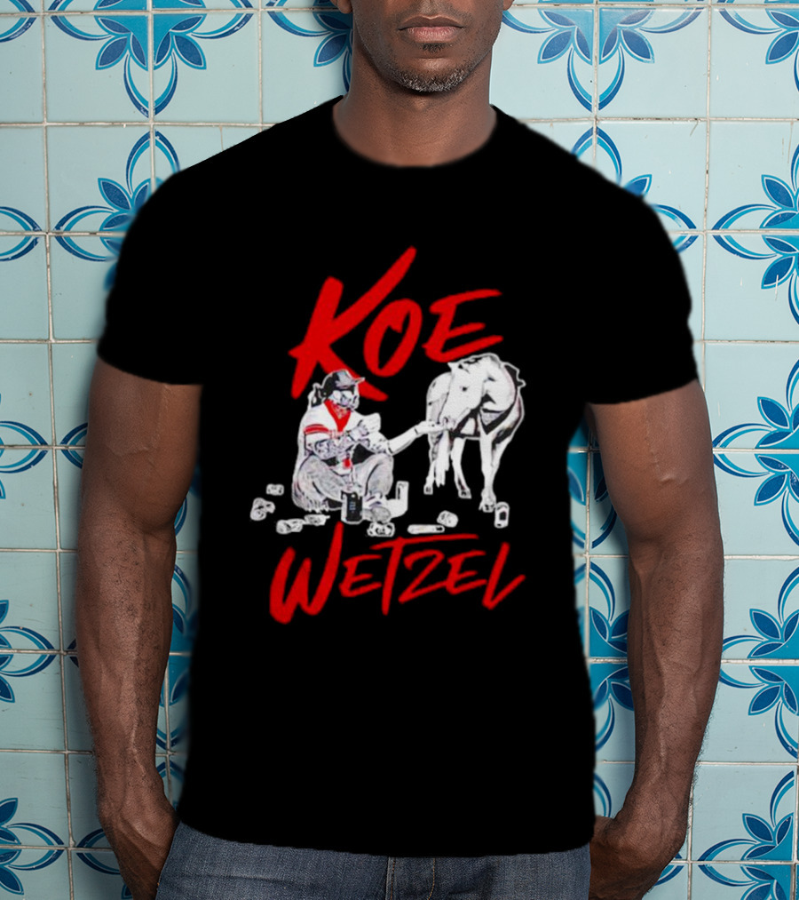 Koe Wetzel Feeding Horse Surrounded By Cans T-Shirt