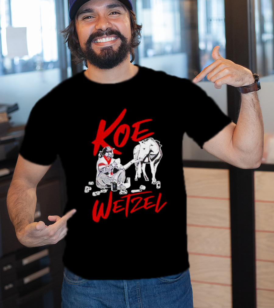 Koe Wetzel Feeding Horse Surrounded By Cans T-Shirt
