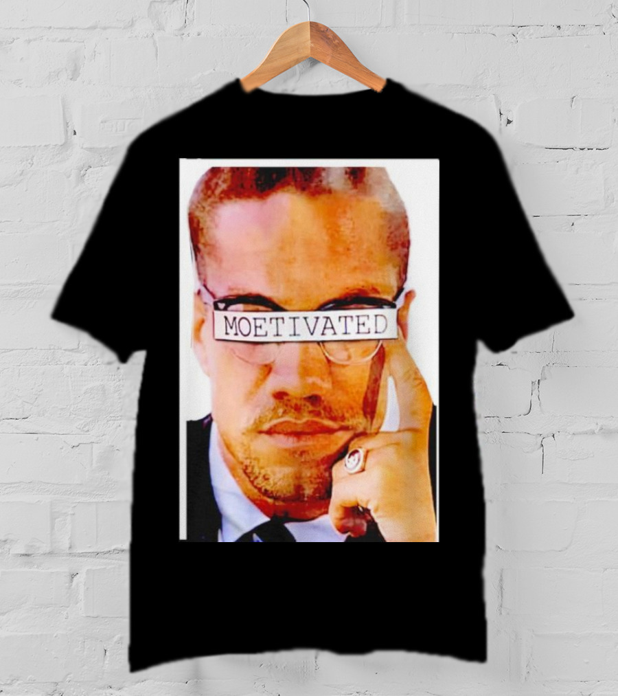 Malcolm X Moetivated Glasses Motif T-Shirt