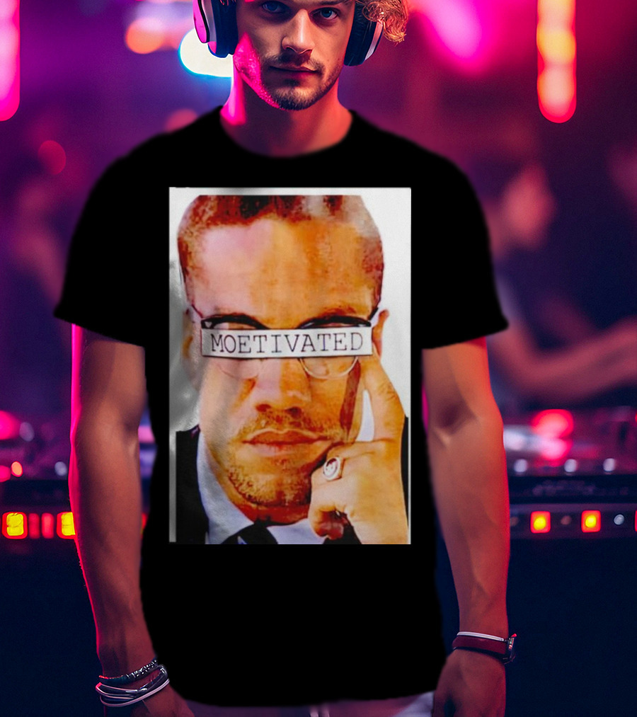Malcolm X Moetivated Glasses Motif T-Shirt