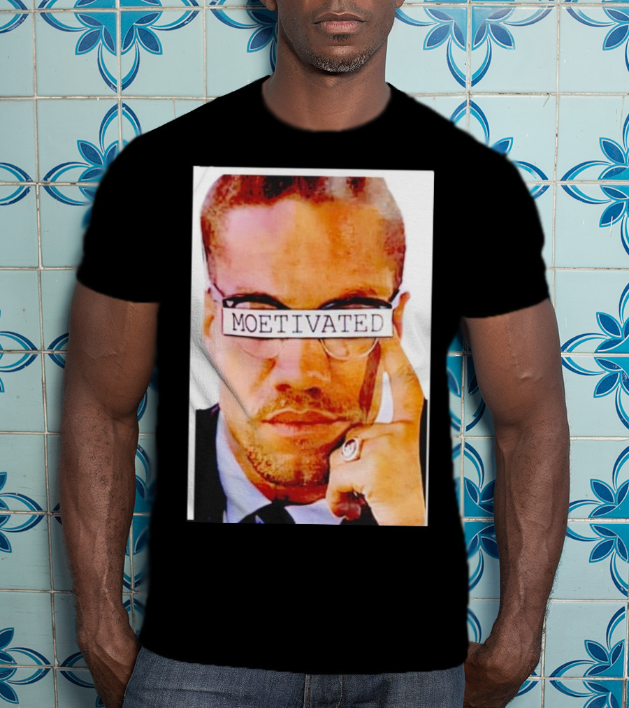 Malcolm X Moetivated Glasses Motif T-Shirt