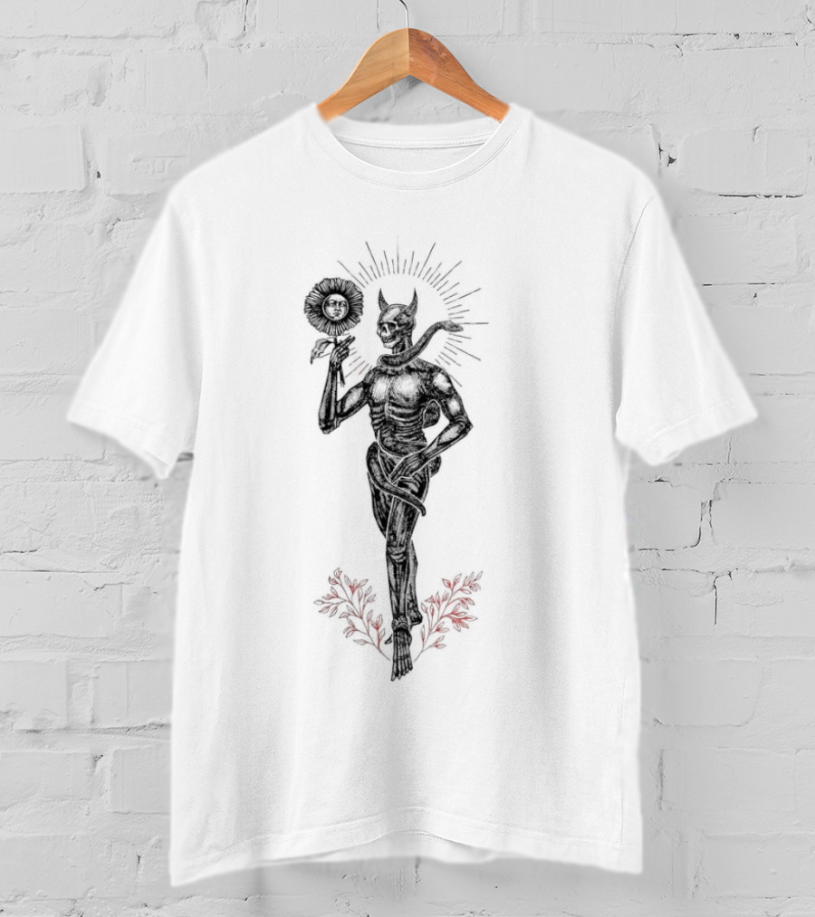 Micah Ulrich Flayed Skeletal Demon Holding Sun Mask T-Shirt