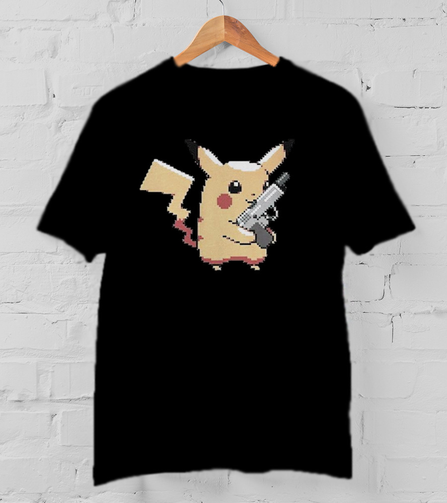 Pikachu Gun Pixelated T-Shirt