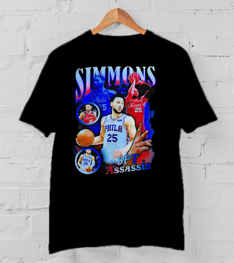 Simmons 3 Pt Assassin Philadelphia 25 Basketball Player T-Shirt