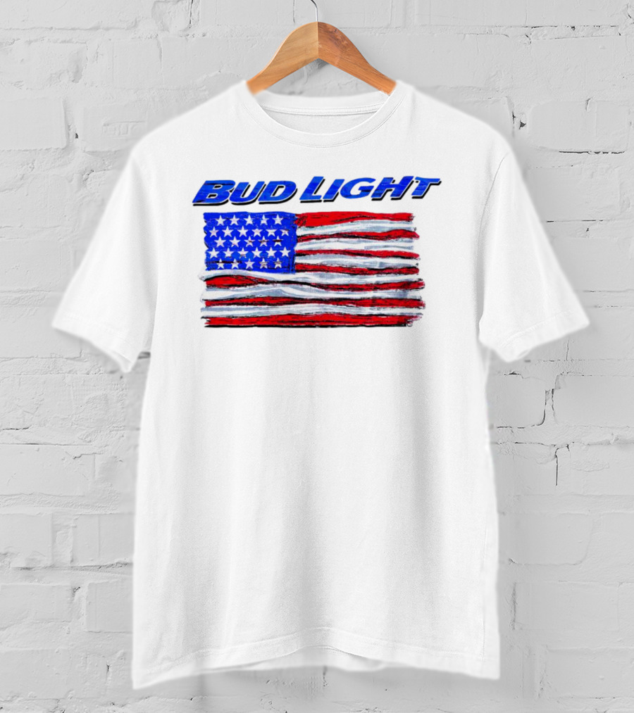 Bud Light American Flag Stars And Stripes Patriotic T-Shirt
