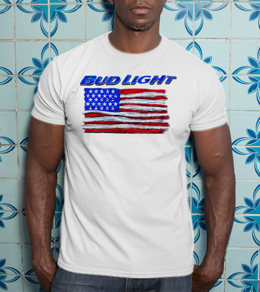 Bud Light American Flag Stars And Stripes Patriotic T-Shirt