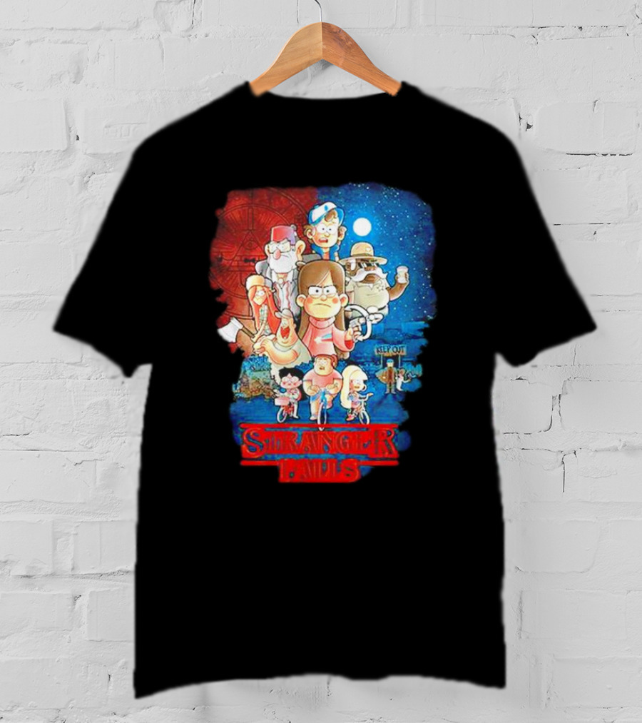 Stranger Falls Gravity Falls Parody Nighttime Adventure Scene T-Shirt