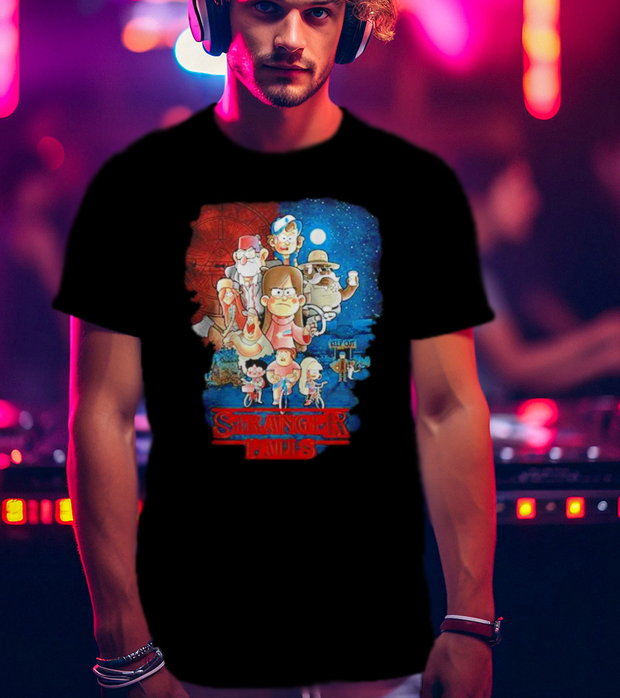 Stranger Falls Gravity Falls Parody Nighttime Adventure Scene T-Shirt