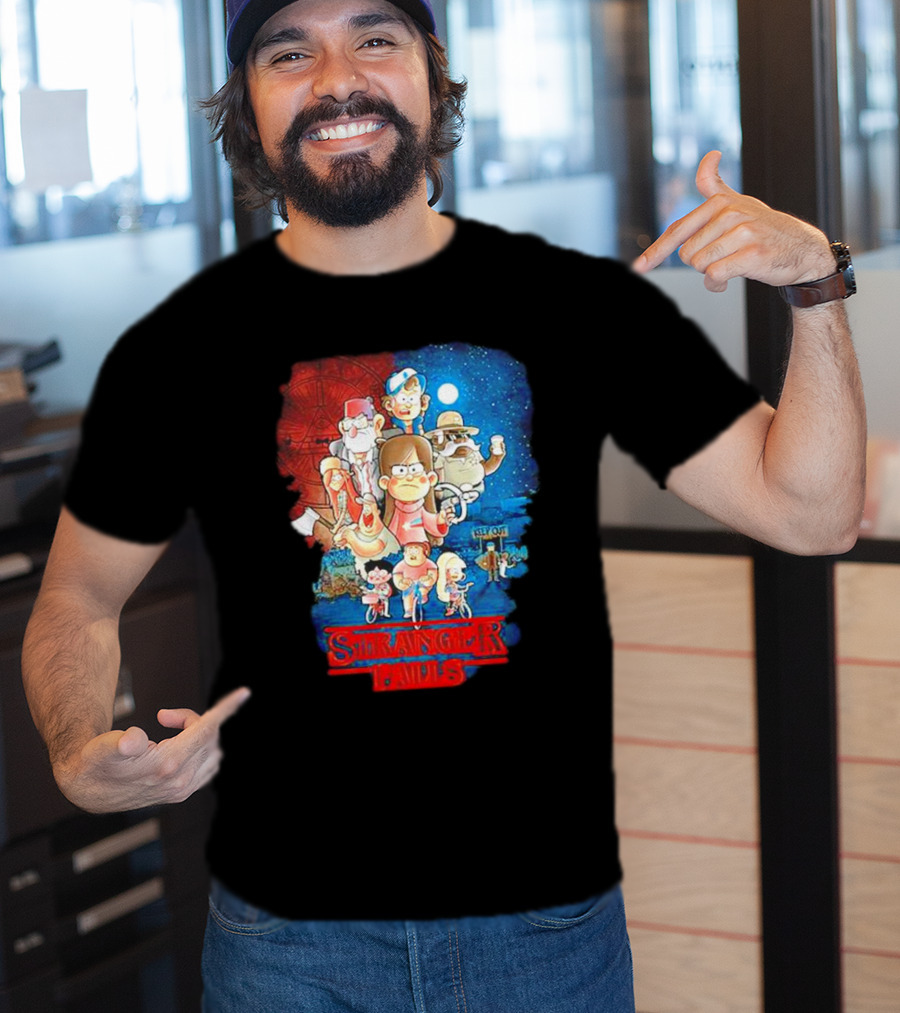 Stranger Falls Gravity Falls Parody Nighttime Adventure Scene T-Shirt