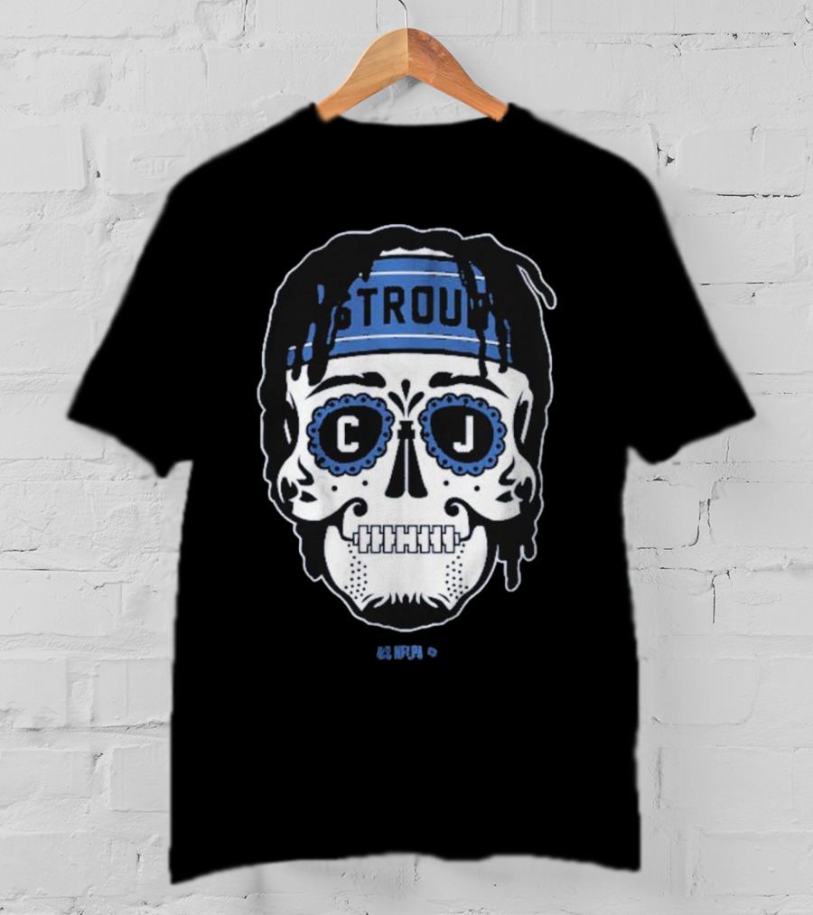 C.J. Stroud Sugar Skull Blue Bandana T-Shirt