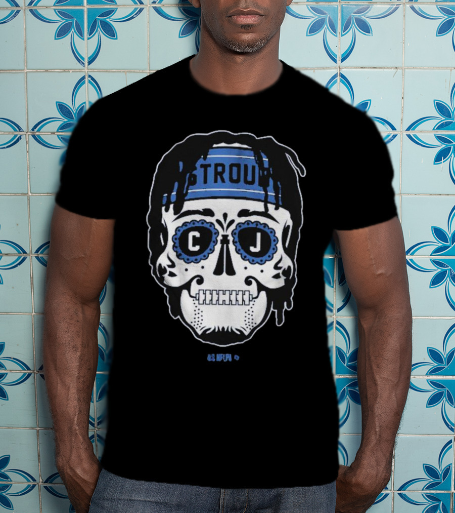 C.J. Stroud Sugar Skull Blue Bandana T-Shirt