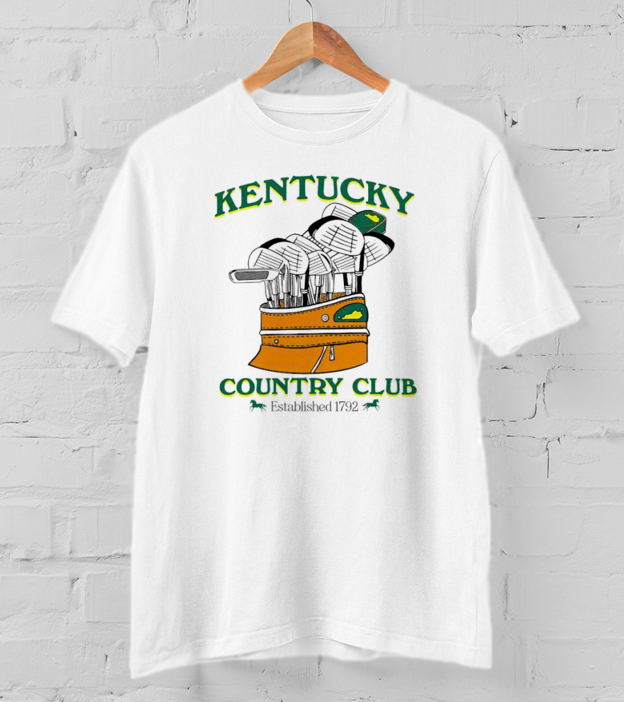 Kentucky Country Club Established 1792 Golf Bag And Clubs T-Shirt