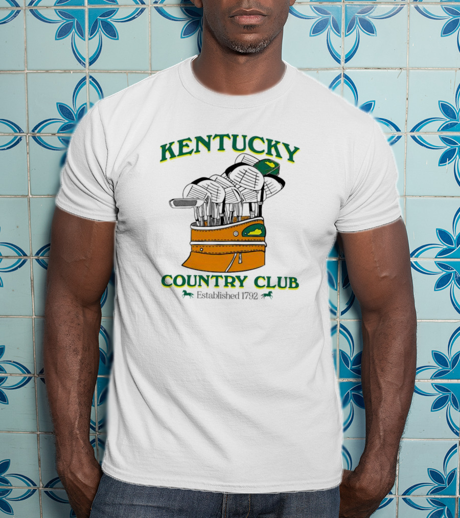 Kentucky Country Club Established 1792 Golf Bag And Clubs T-Shirt