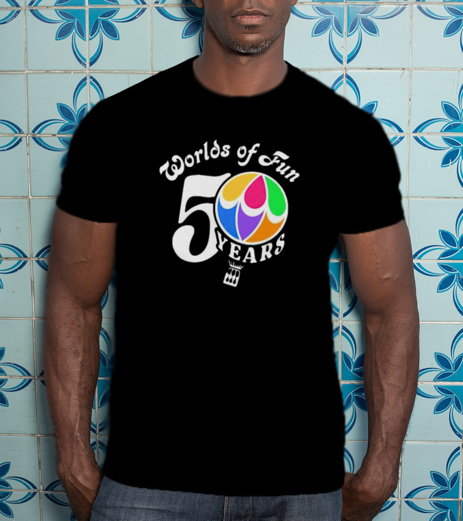 Worlds Of Fun 50 Years Celebration Colorful Balloon T-Shirt