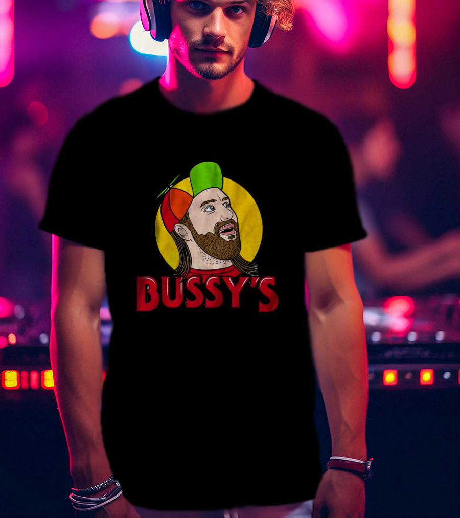 Bussy’s Multicolor Cap Cartoon Character T-Shirt