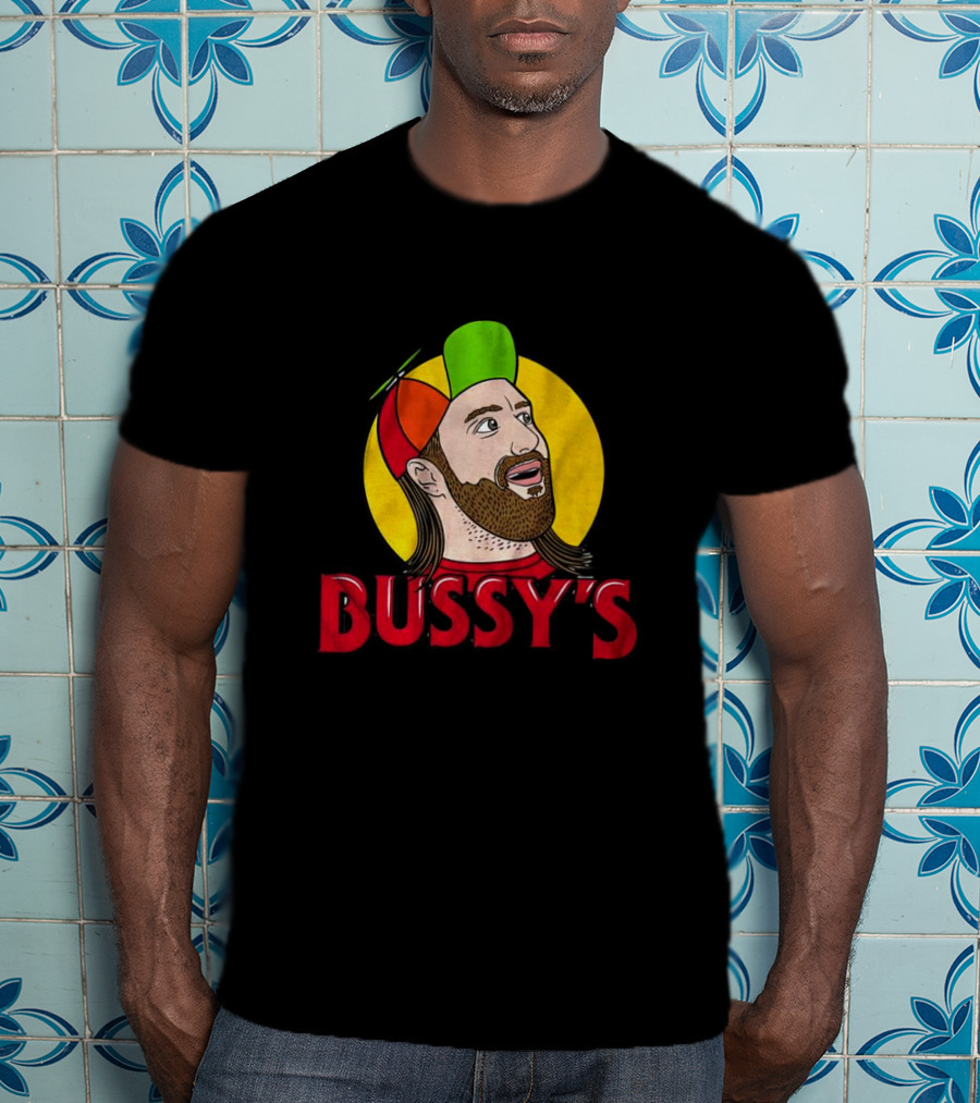 Bussy’s Multicolor Cap Cartoon Character T-Shirt