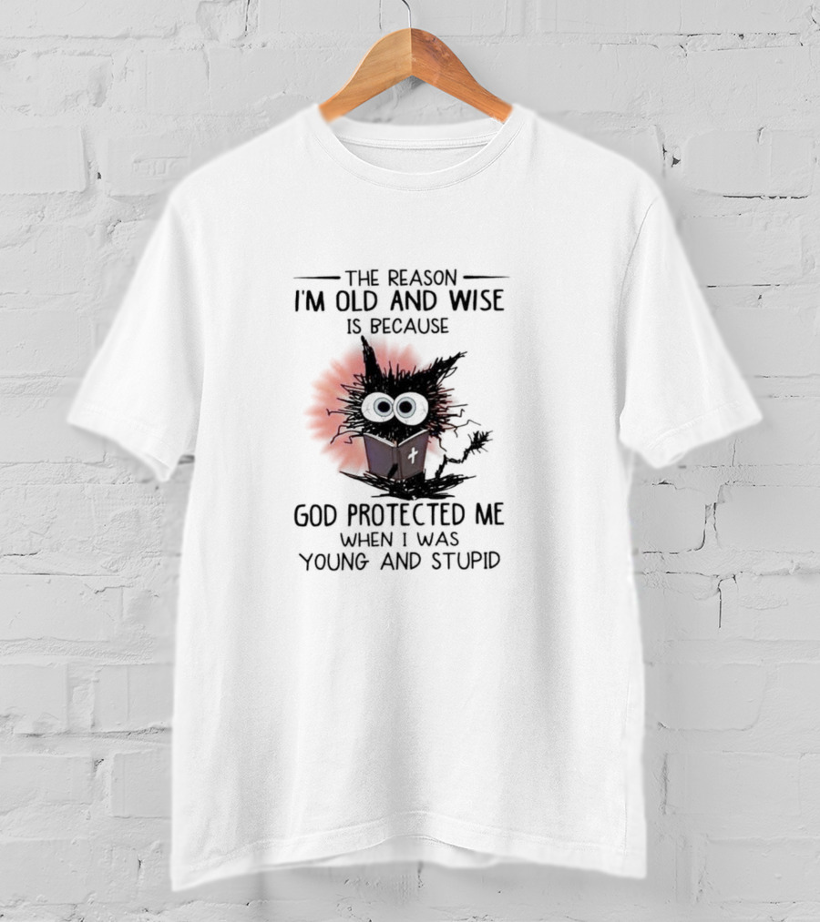 The Reason I'm Old And Wise Is Because God Protected Me When I Was Young And Stupid Owl With Book T-Shirt