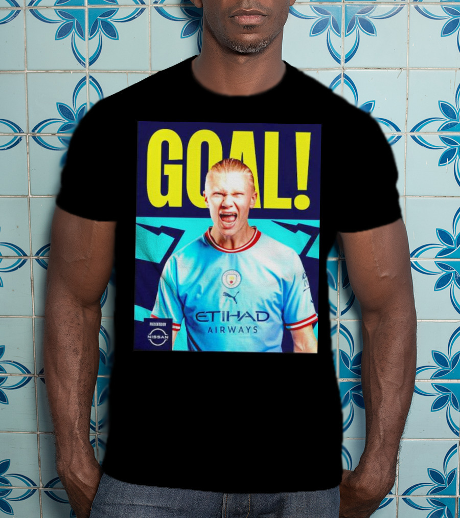 GOAL Erling Haaland Manchester City Etihad Airways Presented By Nissan T-Shirt
