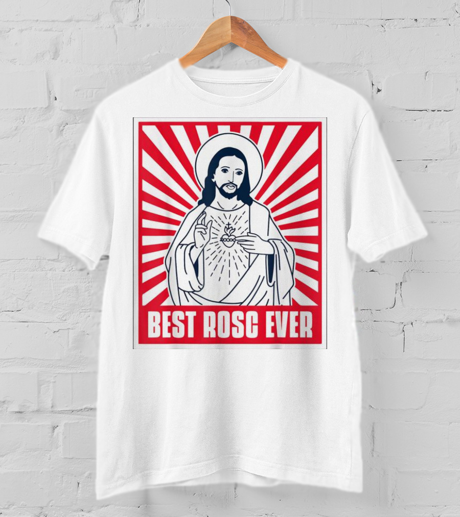 Jesus Best Rosc Ever Iconic Sacred Heart Red Sunburst T-Shirt