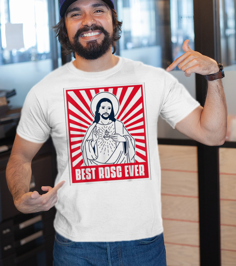 Jesus Best Rosc Ever Iconic Sacred Heart Red Sunburst T-Shirt