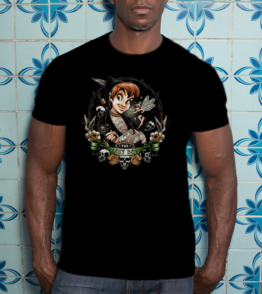 Peter Pan The Lost Boy Fairy Skulls Tattoo T-Shirt