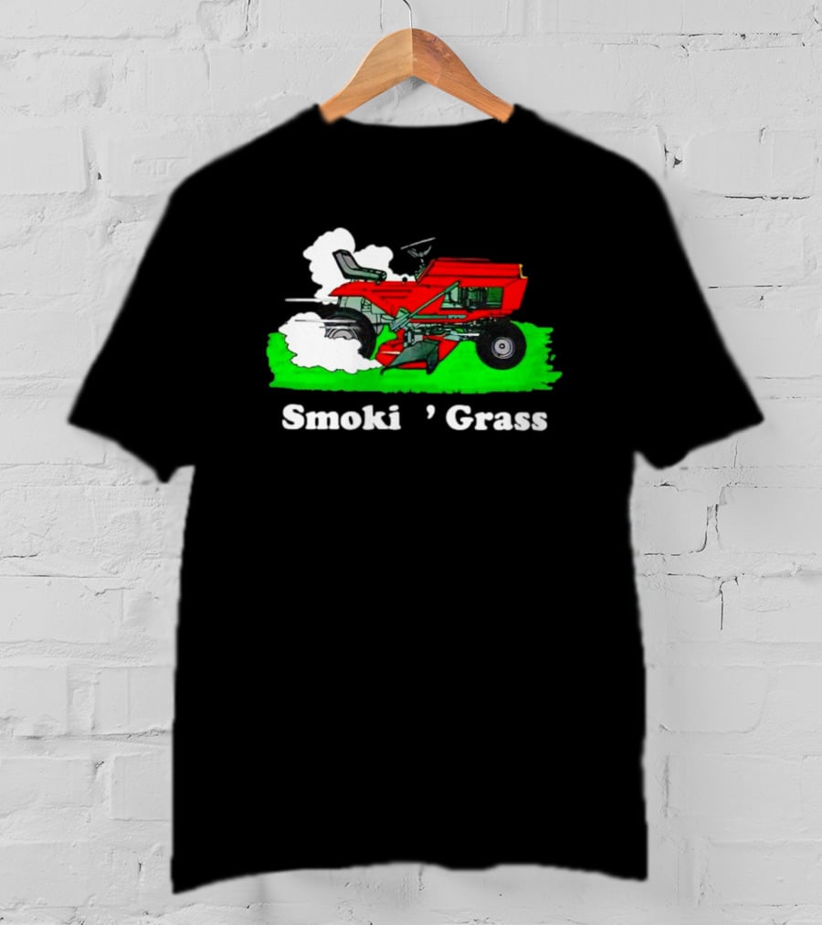 Smokin’ Grass Red Tractor On Green Field T-Shirt