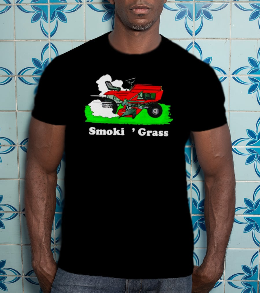Smokin’ Grass Red Tractor On Green Field T-Shirt