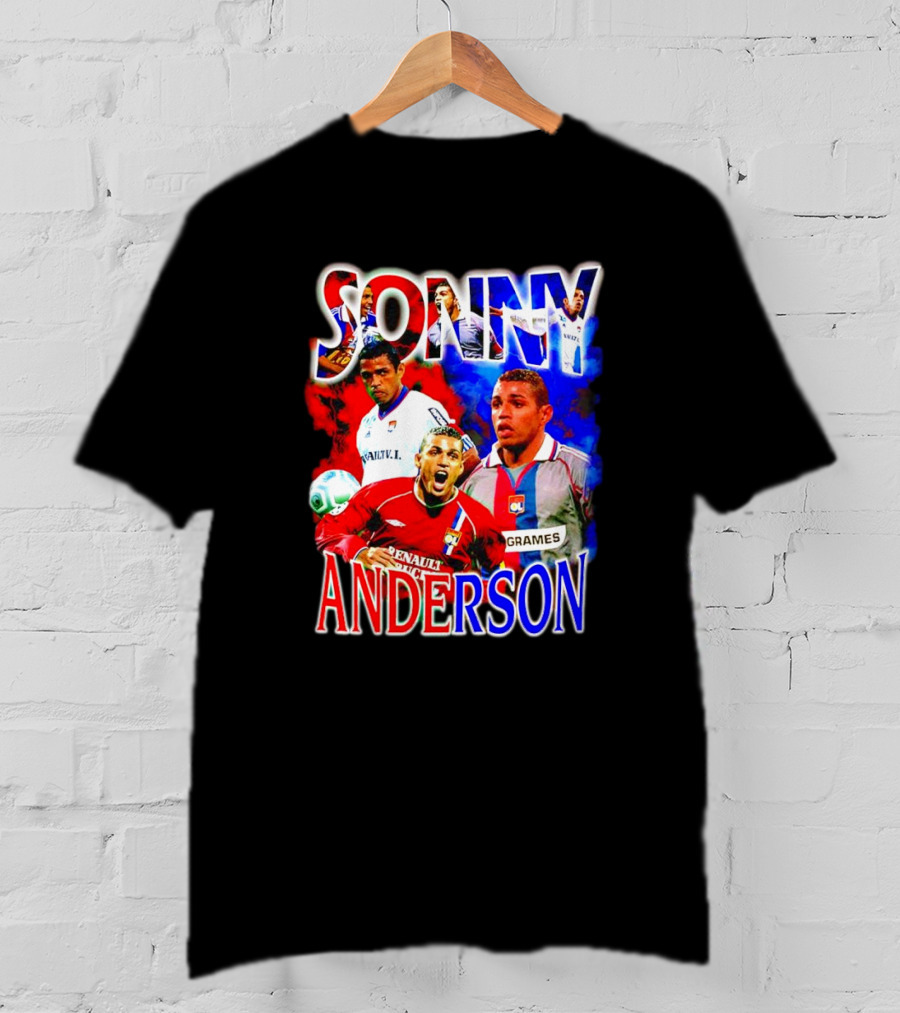 Sonny Anderson Football Legend Renault V Lyon Grames Soccer Icons T-Shirt