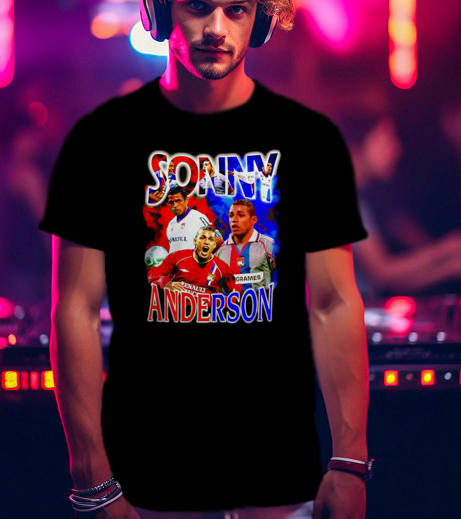 Sonny Anderson Football Legend Renault V Lyon Grames Soccer Icons T-Shirt