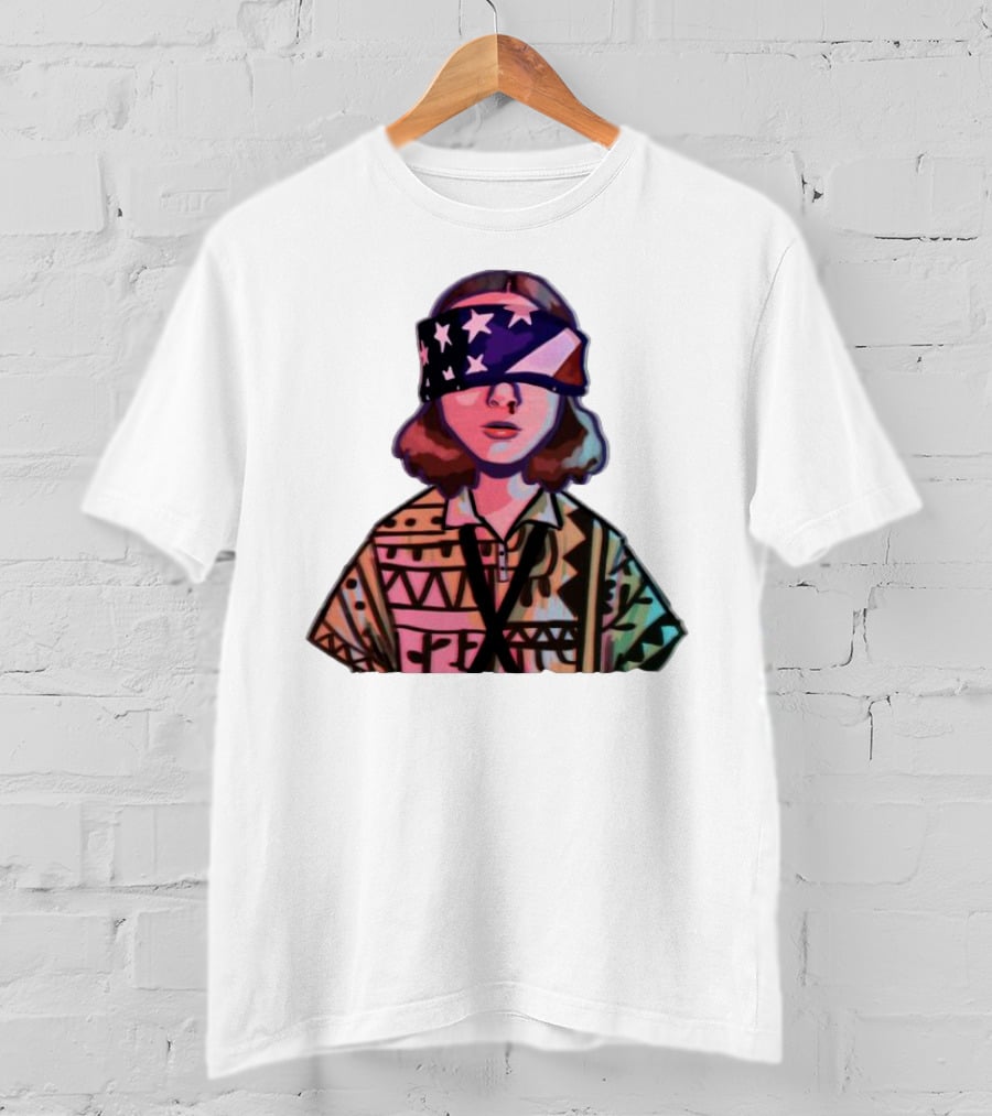 Stranger Things Season 3 Eleven Blindfolded American Flag T-Shirt