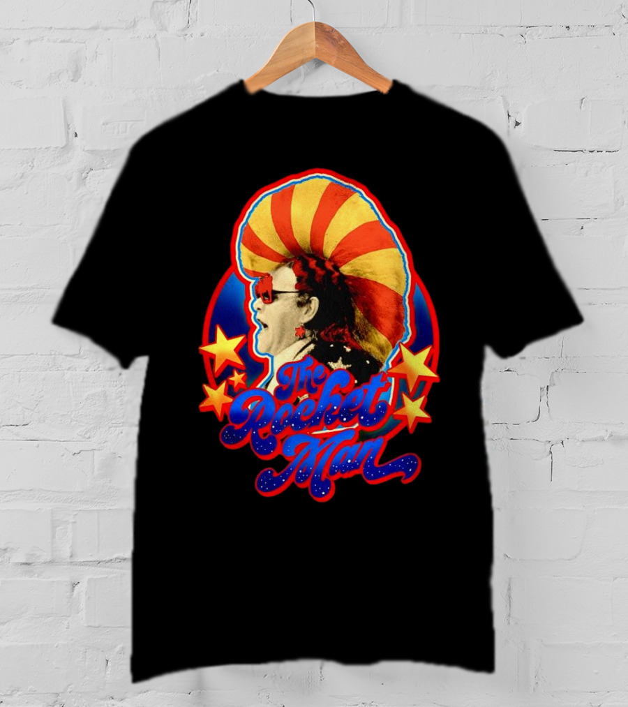 The Rocket Man Retro Stars And Stripes Iconic Sunglasses T-Shirt