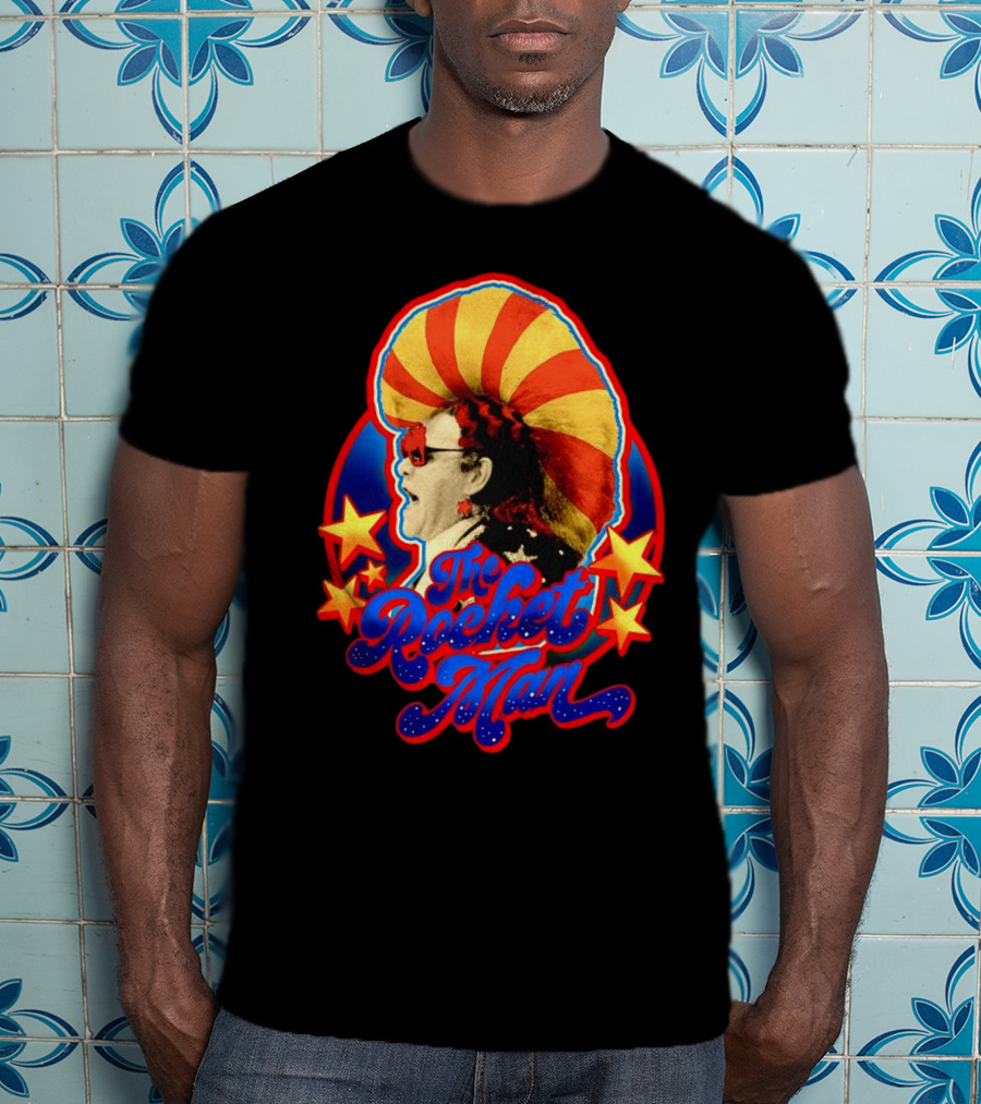 The Rocket Man Retro Stars And Stripes Iconic Sunglasses T-Shirt
