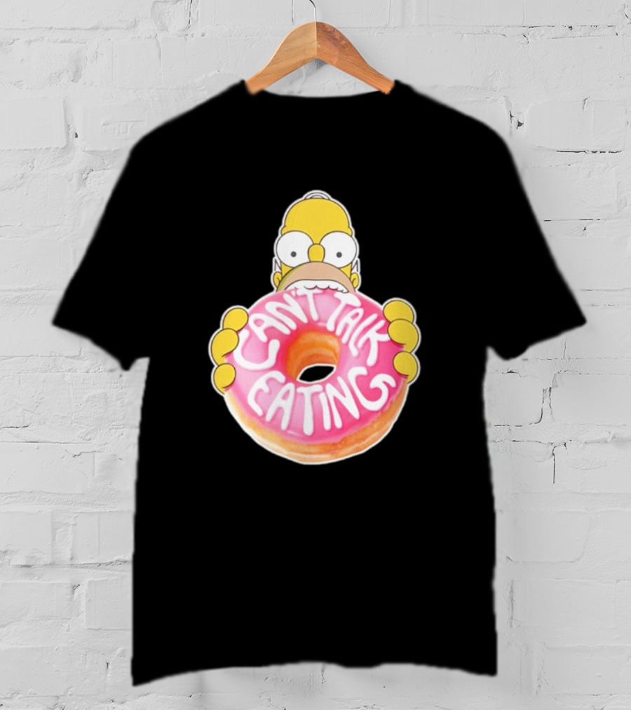 The Simpsons Homer Can't Talk Eating Donut T-Shirt