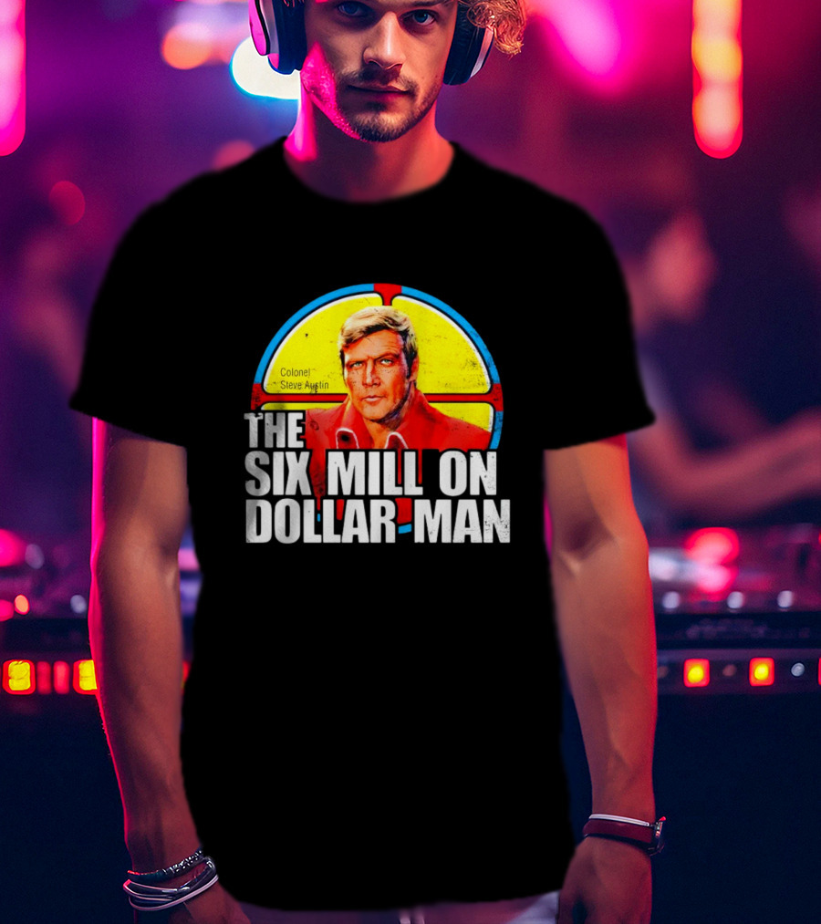 Colonel Steve Austin The Six Million Dollar Man Retro Stained Glass T-Shirt