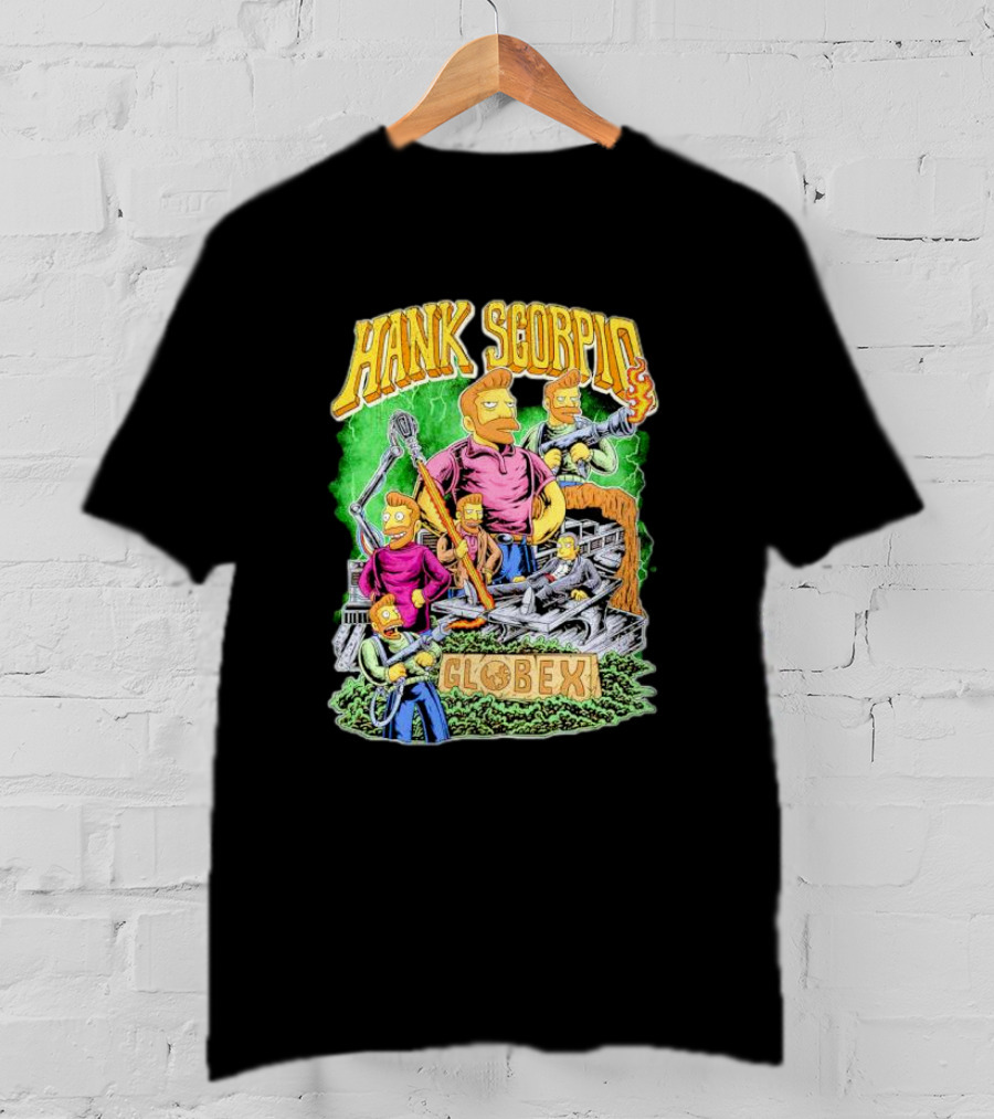 Hank Scorpio Globex Illustrated Character Group Scene T-Shirt