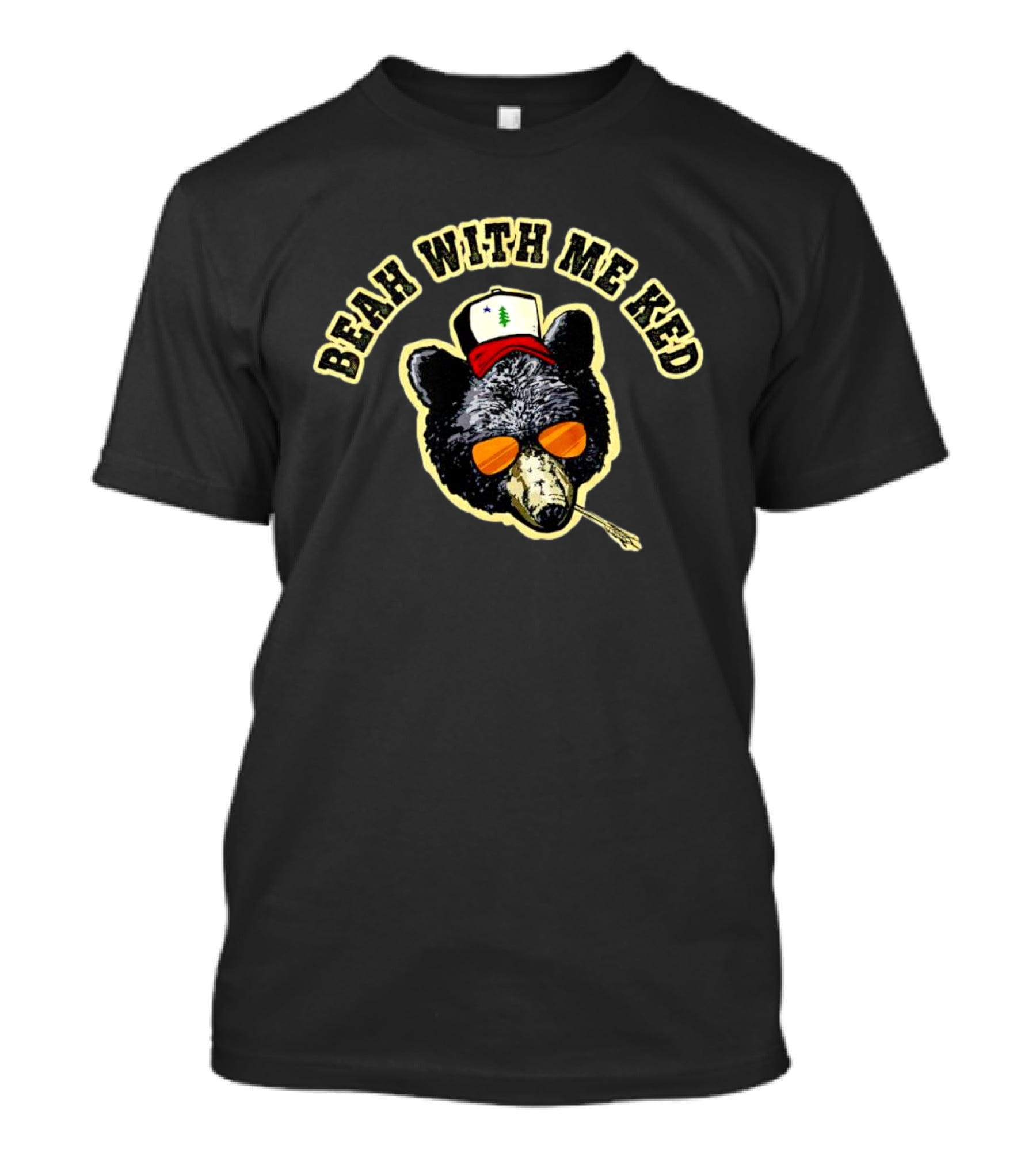 Beah With Me Ked Bear Wearing Sunglasses And Hat With Tree T-Shirt