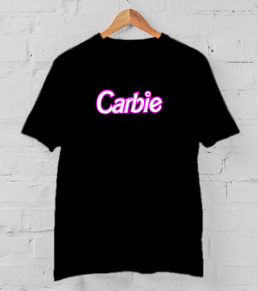 Carbie Doughnut Logo Text With Pink Outline T-Shirt