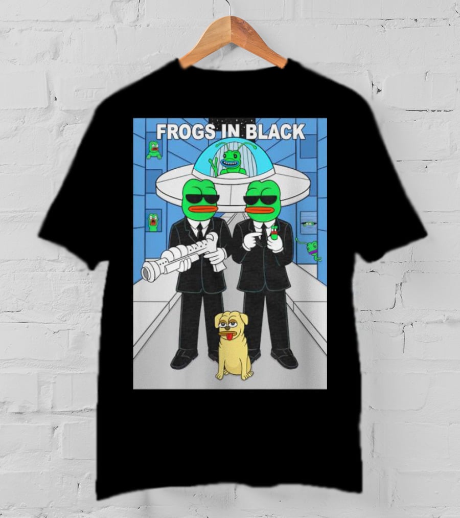 Frogs In Black T-Shirt