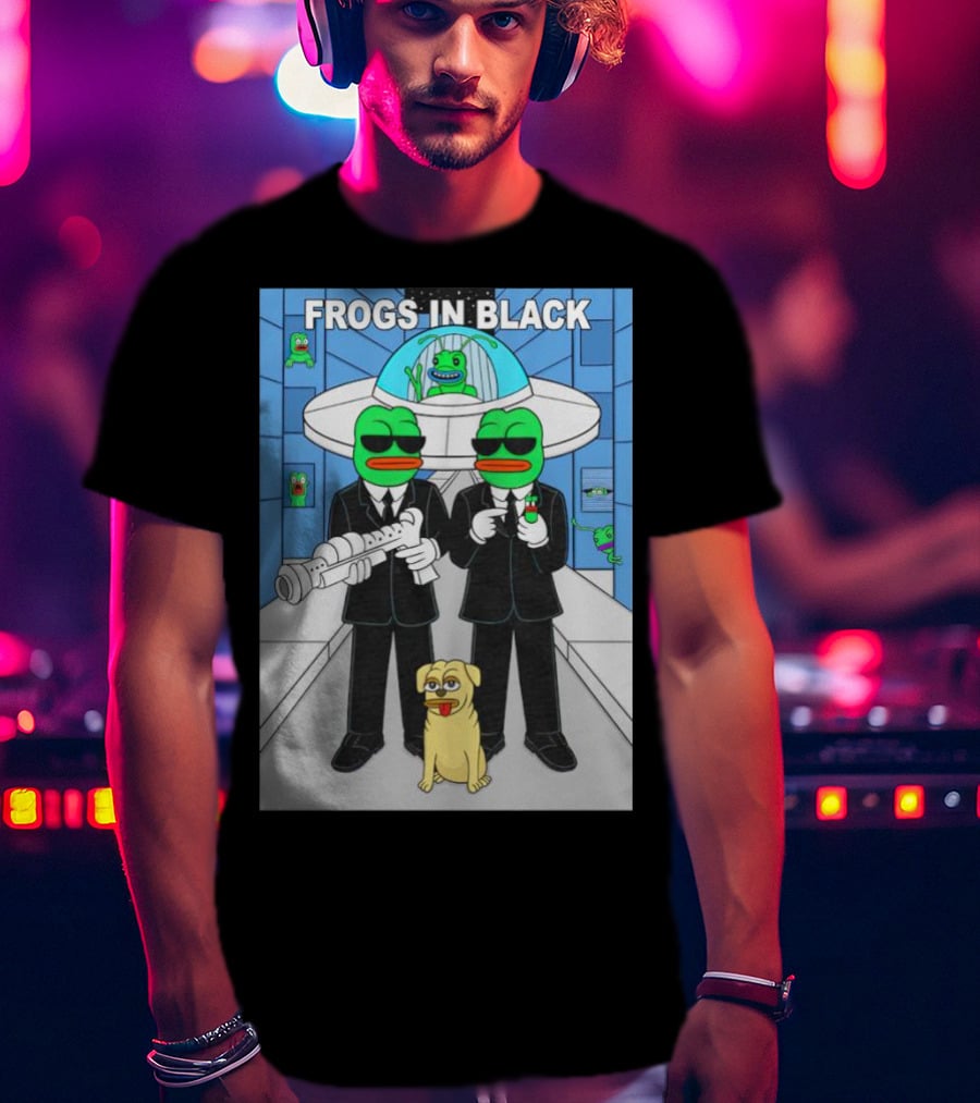 Frogs In Black T-Shirt