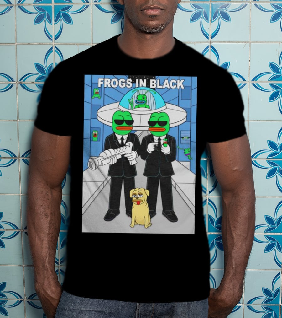 Frogs In Black T-Shirt