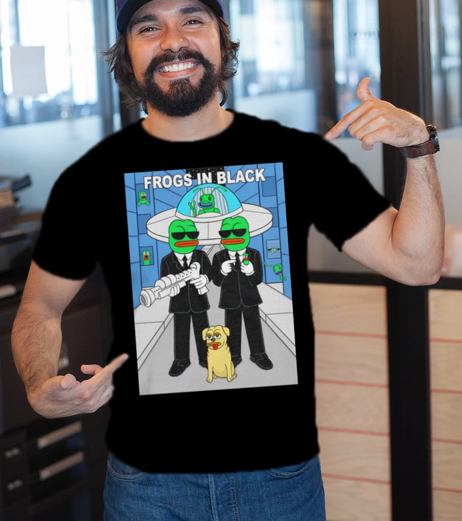 Frogs In Black T-Shirt