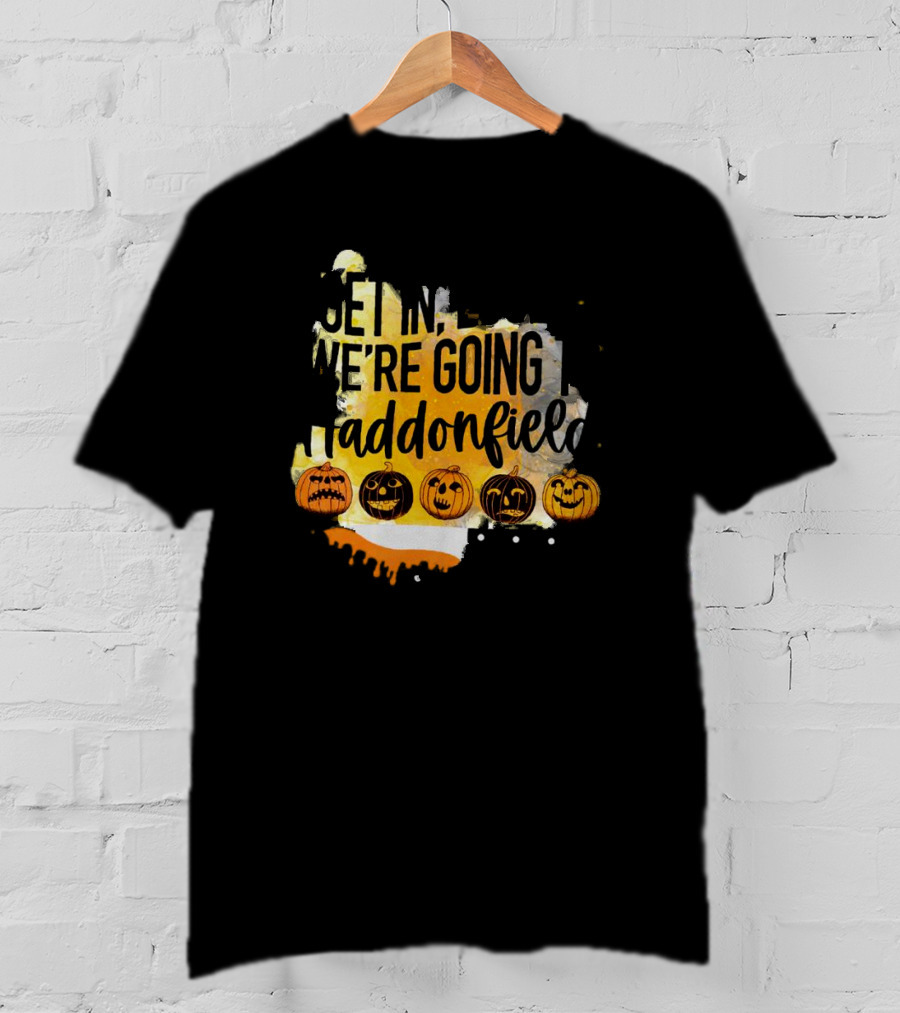 Get In Loser We're Going To Haddonfield Halloween Pumpkins Knife T-Shirt