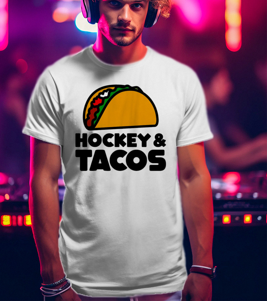 Hockey And Tacos Bold Fun Combo T-Shirt
